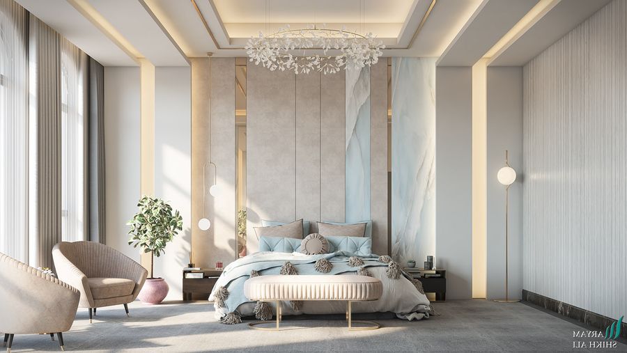 Thiết kế phòng ngủ trần thạch cao đẹp, phong cách hiện đại, sang trọng 