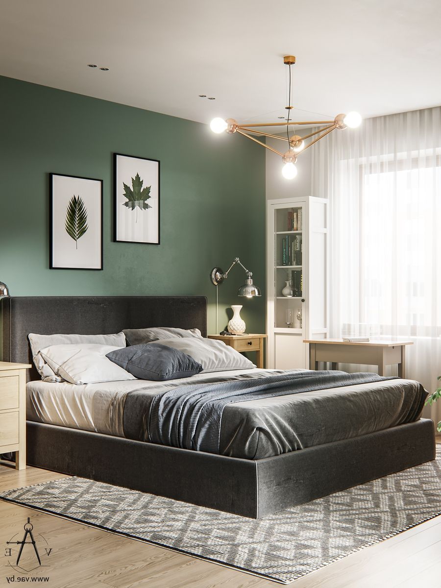 Căn phòng ngủ màu xanh lá cây hợp với người mệnh Mộc