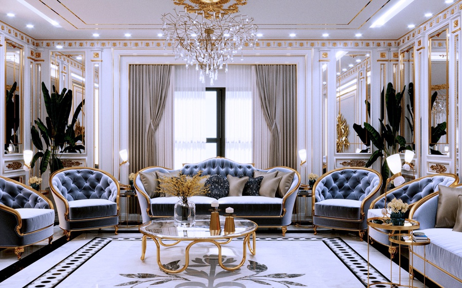 50 mẫu phòng khách tân cổ điển đẹp đậm chất nghệ thuật phương Tây