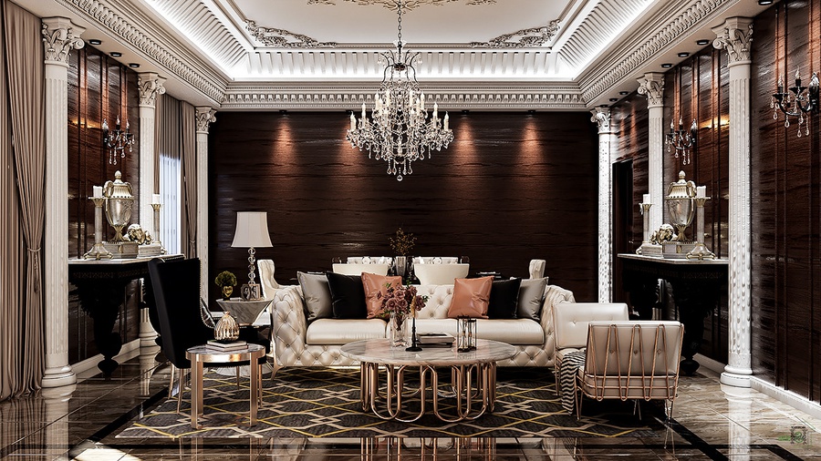 50 mẫu phòng khách tân cổ điển đẹp đậm chất nghệ thuật phương Tây