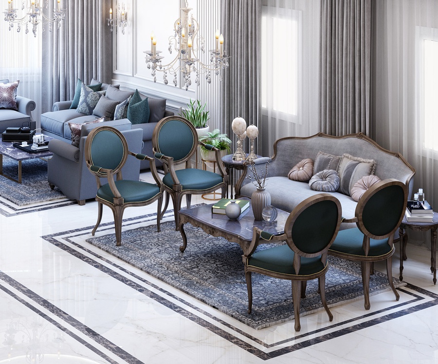 50 mẫu phòng khách tân cổ điển đẹp đậm chất nghệ thuật phương Tây