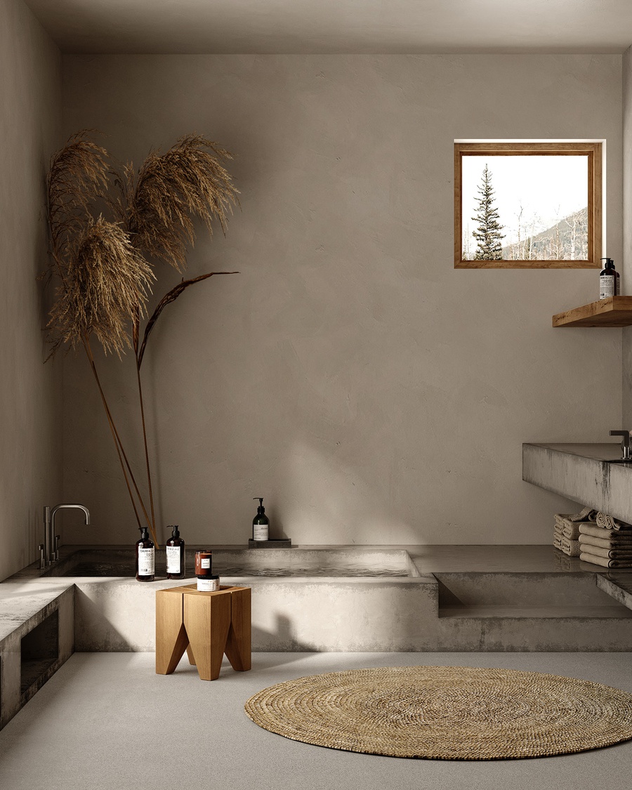 Phòng tắm thiết kế theo phong cách Rustic nhẹ nhàng, lãng mạn