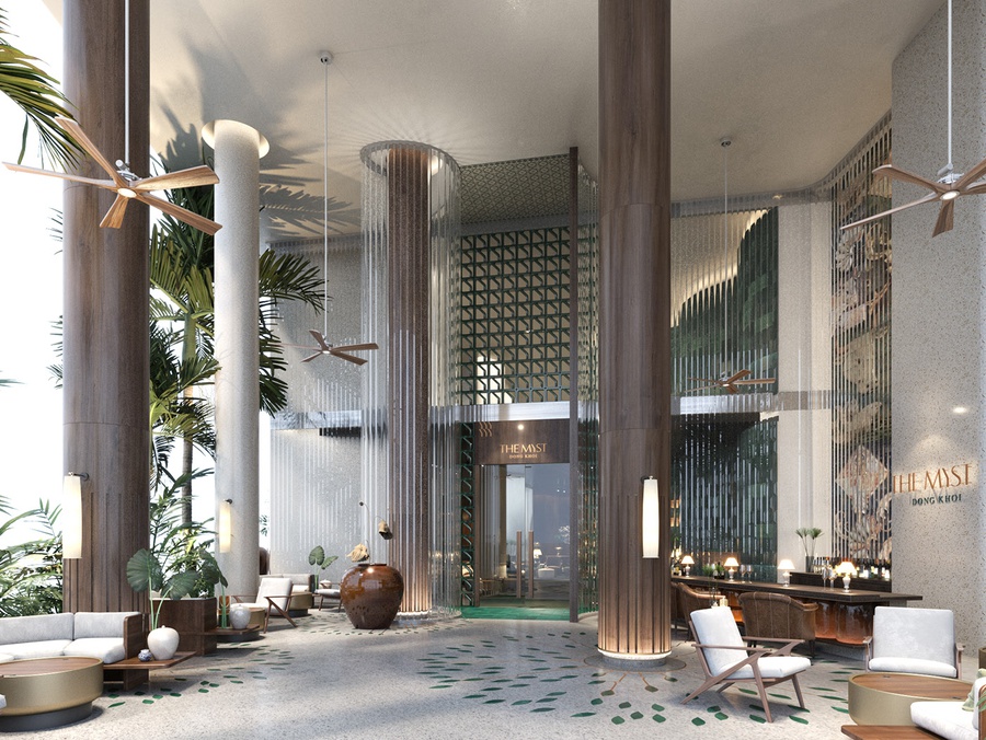 20+ Mẫu thiết kế sảnh khách sạn đẹp, sang trọng dẫn đầu xu hướng 2021