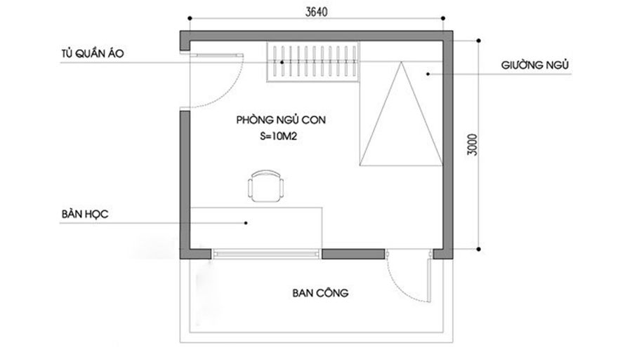 [2021] Bản vẽ, phương án và 20+ mẫu thiết kế phòng ngủ nhỏ 10m2 giá rẻ