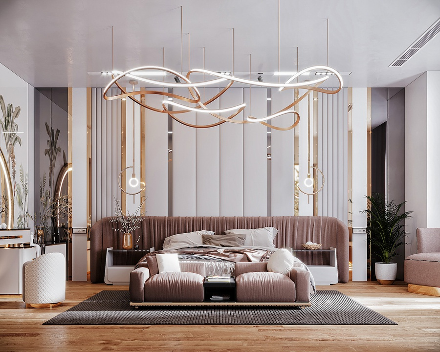 mặt bằng phòng ngủ master 30m2