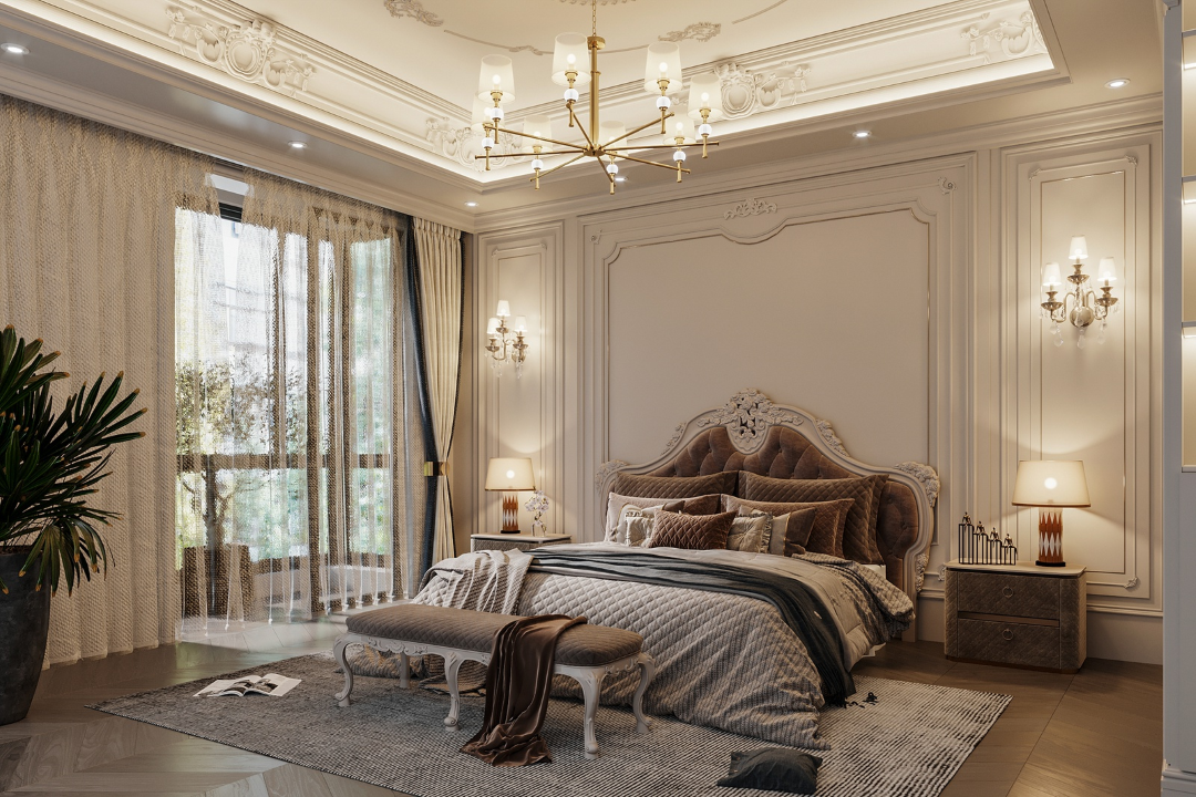 thiết kế phòng ngủ 30m2 có phòng thay đồ