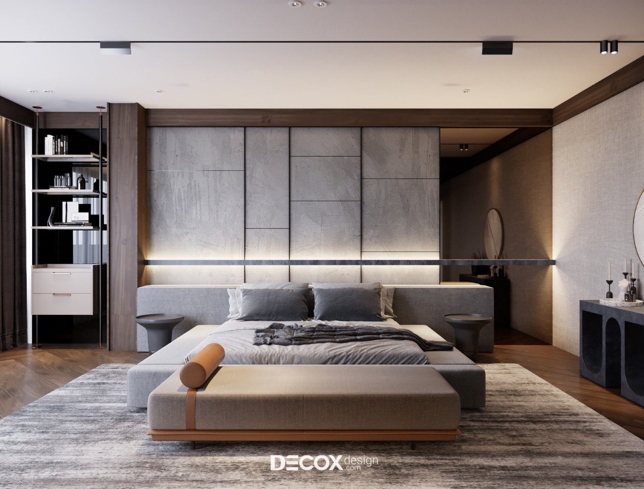 mặt bằng phòng ngủ master 30m2