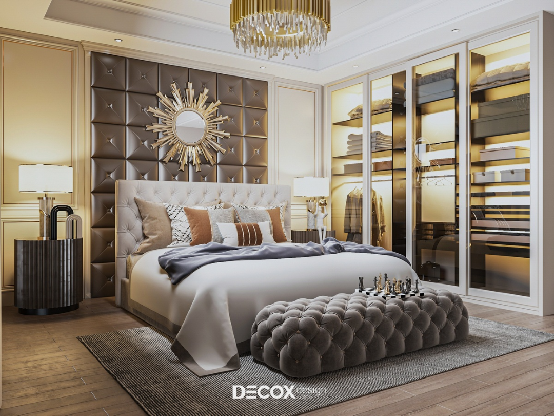 thiết kế phòng ngủ 30m2 có phòng thay đồ