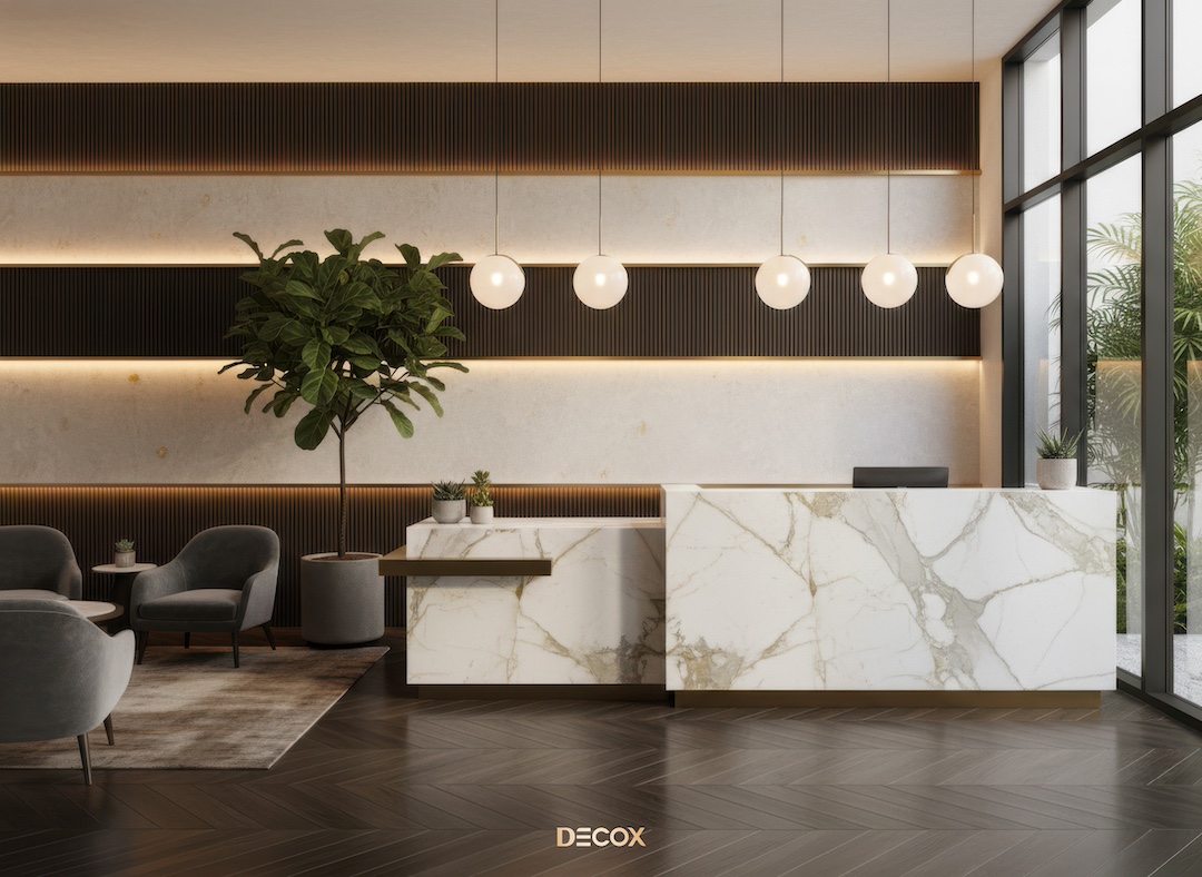 30+ Mẫu thiết kế quầy lễ tân (Văn phòng/Spa/Khách sạn) đẹp, hiện đại