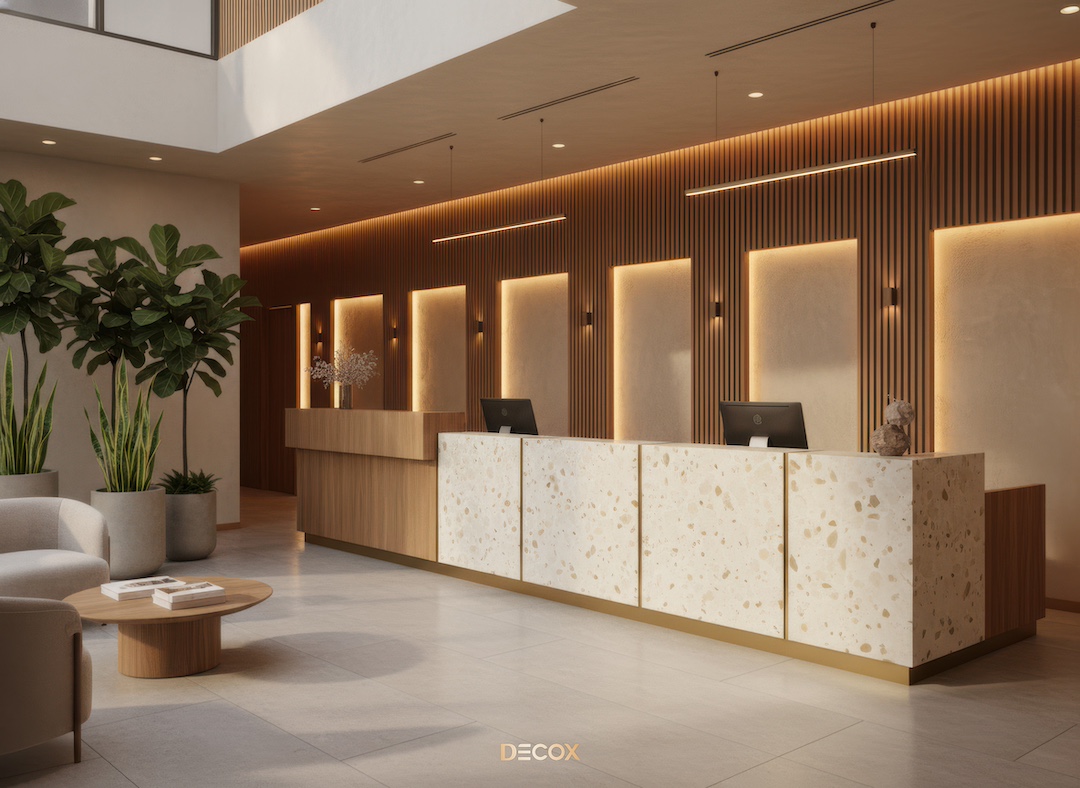 30+ Mẫu thiết kế quầy lễ tân (Văn phòng/Spa/Khách sạn) đẹp, hiện đại