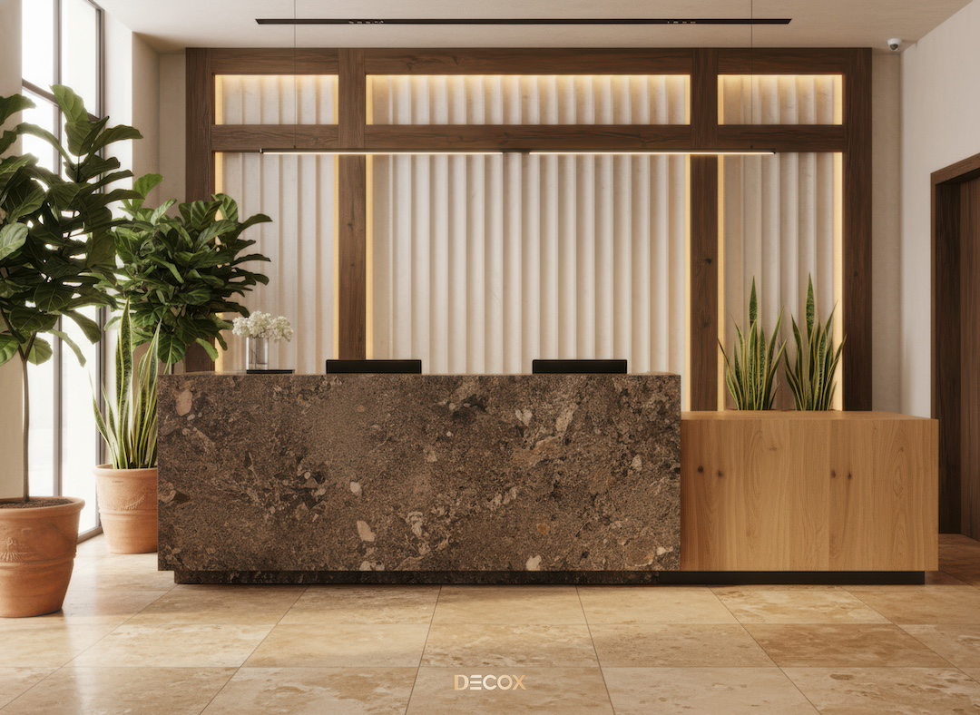 30+ Mẫu thiết kế quầy lễ tân (Văn phòng/Spa/Khách sạn) đẹp, hiện đại