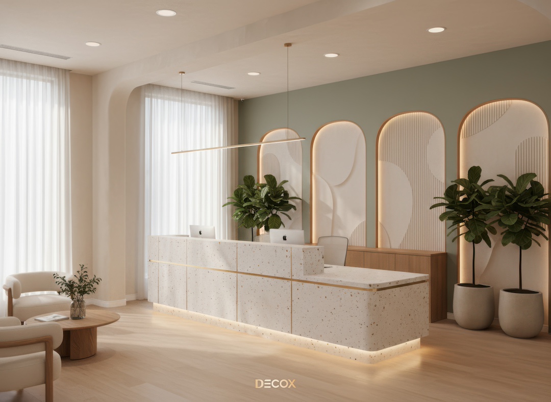 30+ Mẫu thiết kế quầy lễ tân (Văn phòng/Spa/Khách sạn) đẹp, hiện đại