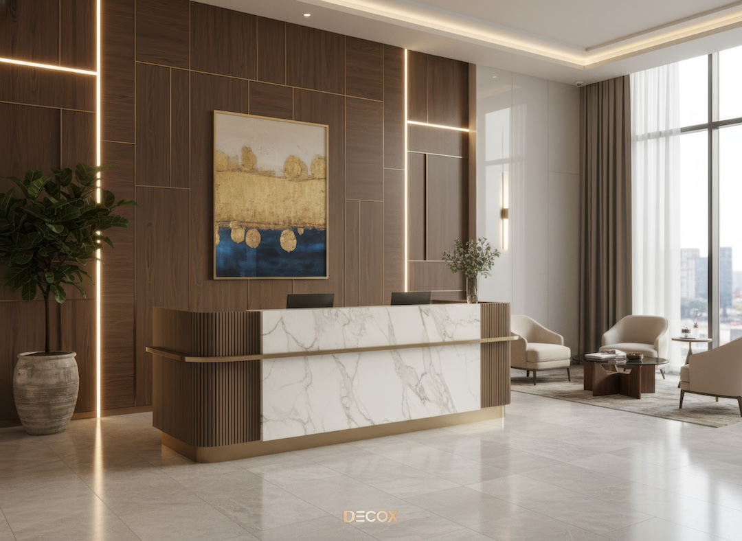 30+ Mẫu thiết kế quầy lễ tân (Văn phòng/Spa/Khách sạn) đẹp, hiện đại