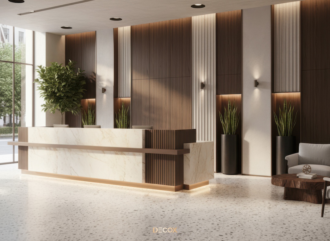 30+ Mẫu thiết kế quầy lễ tân (Văn phòng/Spa/Khách sạn) đẹp, hiện đại