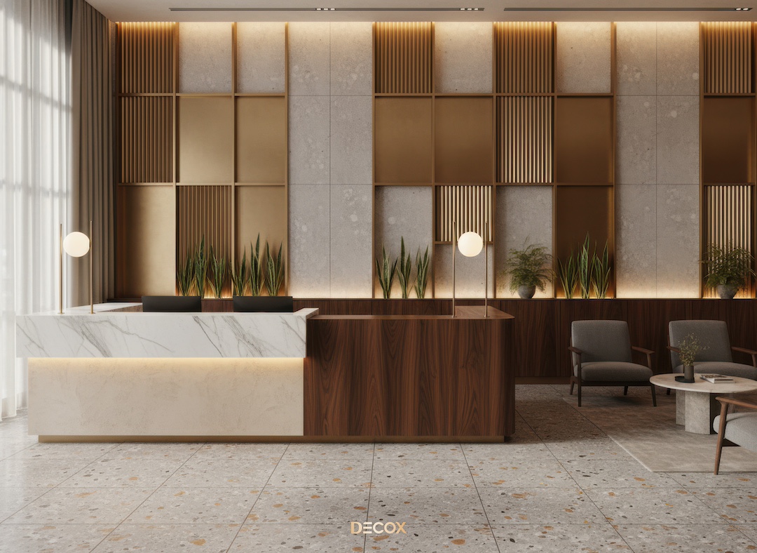 30+ Mẫu thiết kế quầy lễ tân (Văn phòng/Spa/Khách sạn) đẹp, hiện đại