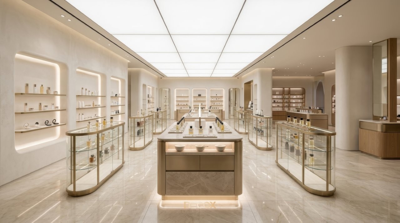 thiết kế shop mỹ phẩm 20m2