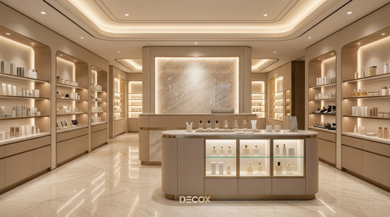 thiết kế shop mỹ phẩm 20m2