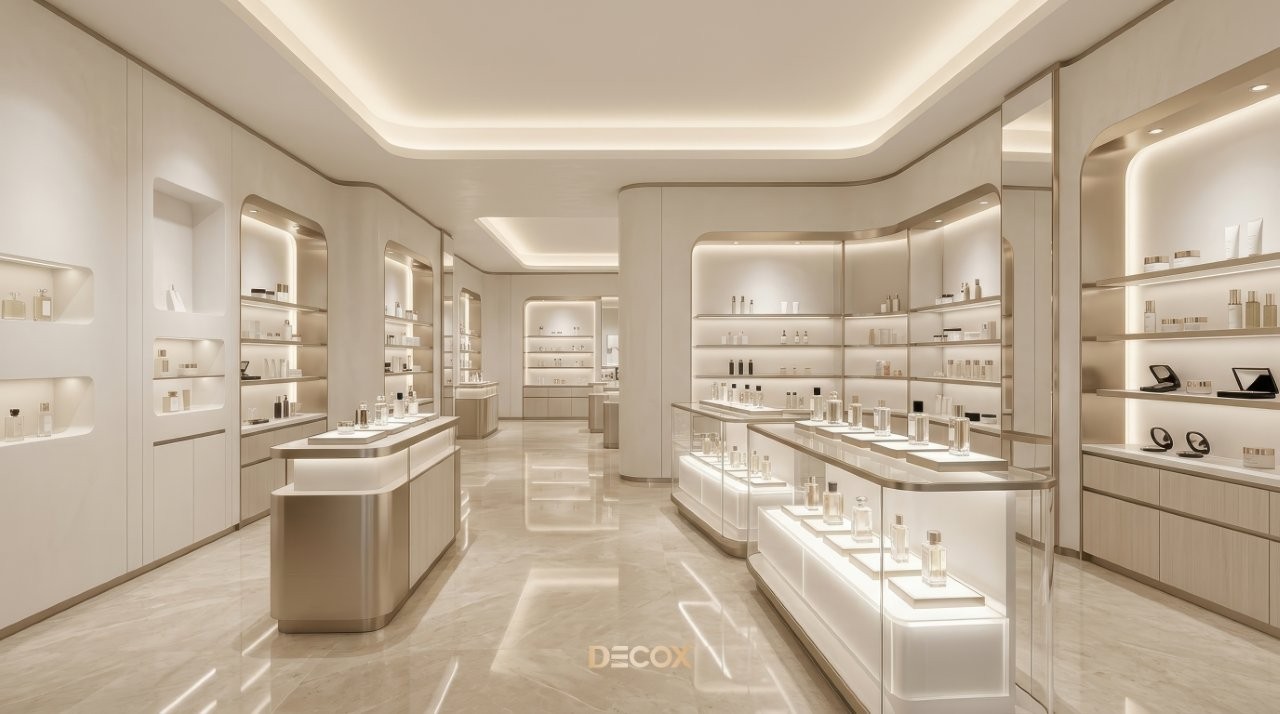 decor cửa hàng mỹ phẩm