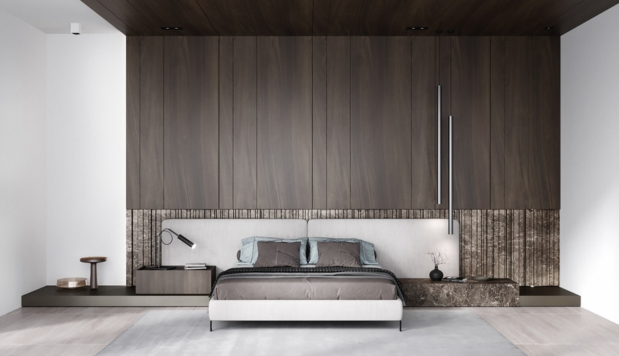 12 mẫu trang trí ốp vách gỗ đầu giường cho phòng ngủ đẹp hiện đại