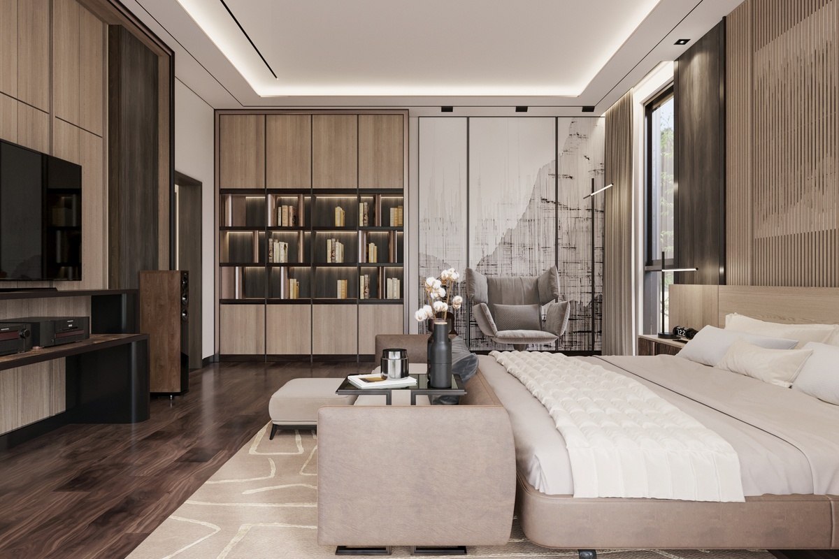 20+ Mẫu thiết kế nội thất phòng ngủ biệt thự đẹp, sang trọng 2021