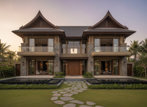 41+ Mẫu nhà mái thái 2 tầng 4 phòng ngủ đẹp, phong cách hiện đại