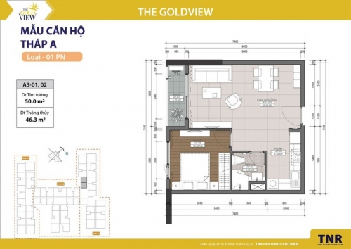 Bản vẽ mặt bằng căn hộ chung cư Gold View - Tháp A