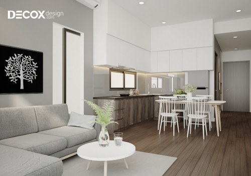 Thiết kế nội thất căn hộ Mizuki Park 72m2 de190102
