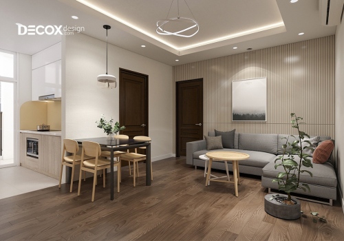Thiết kế nội thất căn hộ Nam Hưng Yên Hà Nội 71m2 de190108