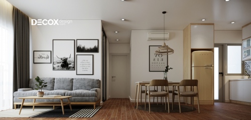 Thiết kế nội thất căn hộ Palm Heights 85m2 de190043tc