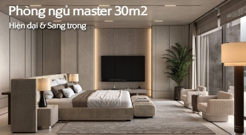 TOP 30 Mẫu thiết kế phòng ngủ master 30m2 đẹp kèm mặt bằng công năng